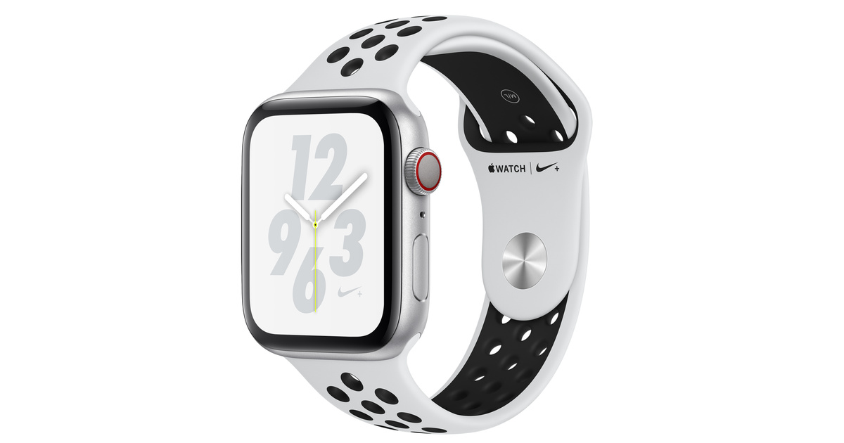 Apple Watch Nike+ Series 4 GPS + Cellular, 44mm Silver Aluminum Case ...