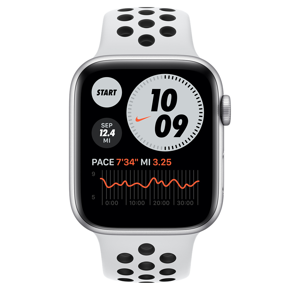Refurbished Apple Watch Nike Series 6 GPS, 44mm Silver Aluminum 