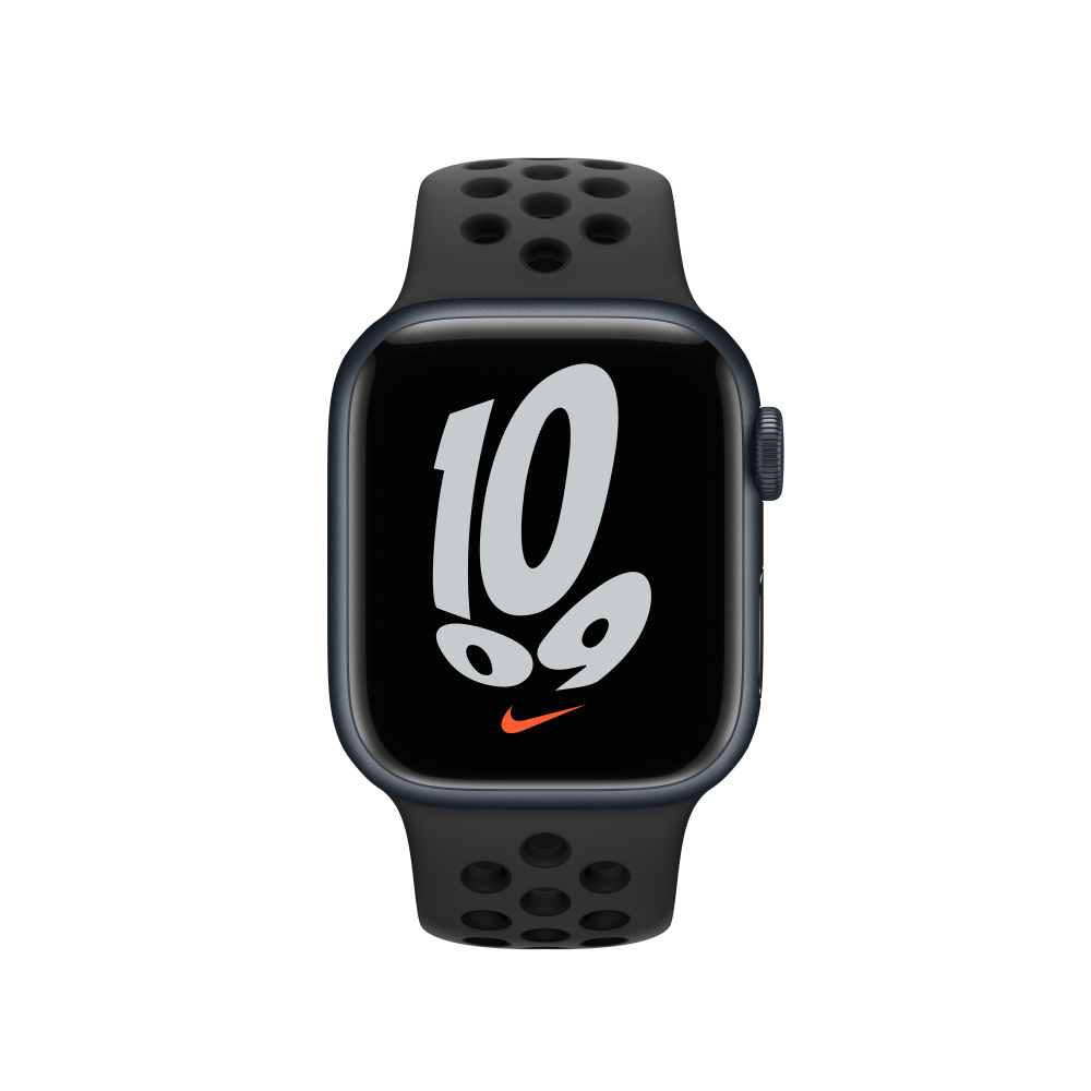Refurbished Apple Watch Nike Series 7 GPS, 41mm Midnight Aluminum Case with Anthracite/Black Nike Sport Band Apple