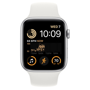 Apple Watch SE（第2世代、GPS + Cellularモデル）- 44mmシルバーアルミニウムケースとホワイトスポーツバンド  [整備済製品] - Apple（日本）