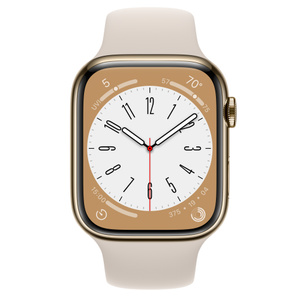 Apple Watch Series 8（GPS + Cellularモデル）- 45mmゴールドステンレススチールケースとスターライトスポーツバンド  S/M [整備済製品] - Apple（日本）