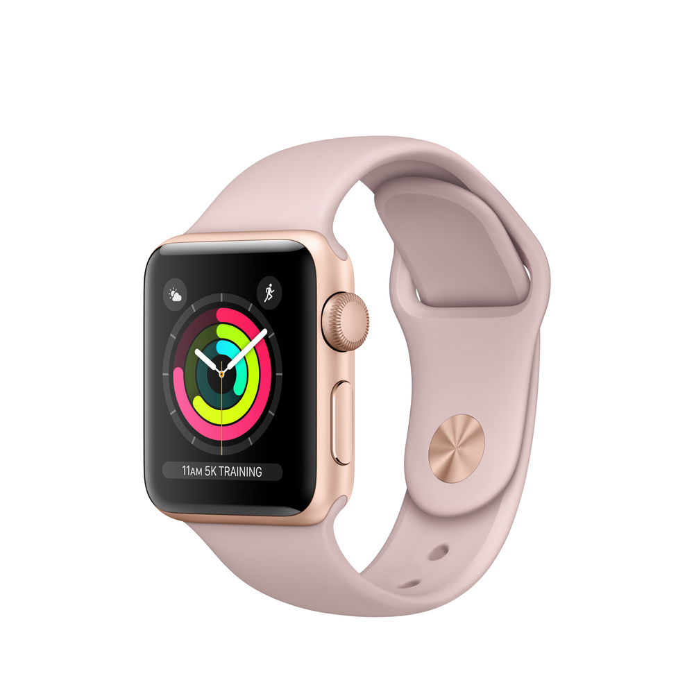 Refurbished Apple Watch Series 3 GPS, 38mm Gold Aluminum Case with ...