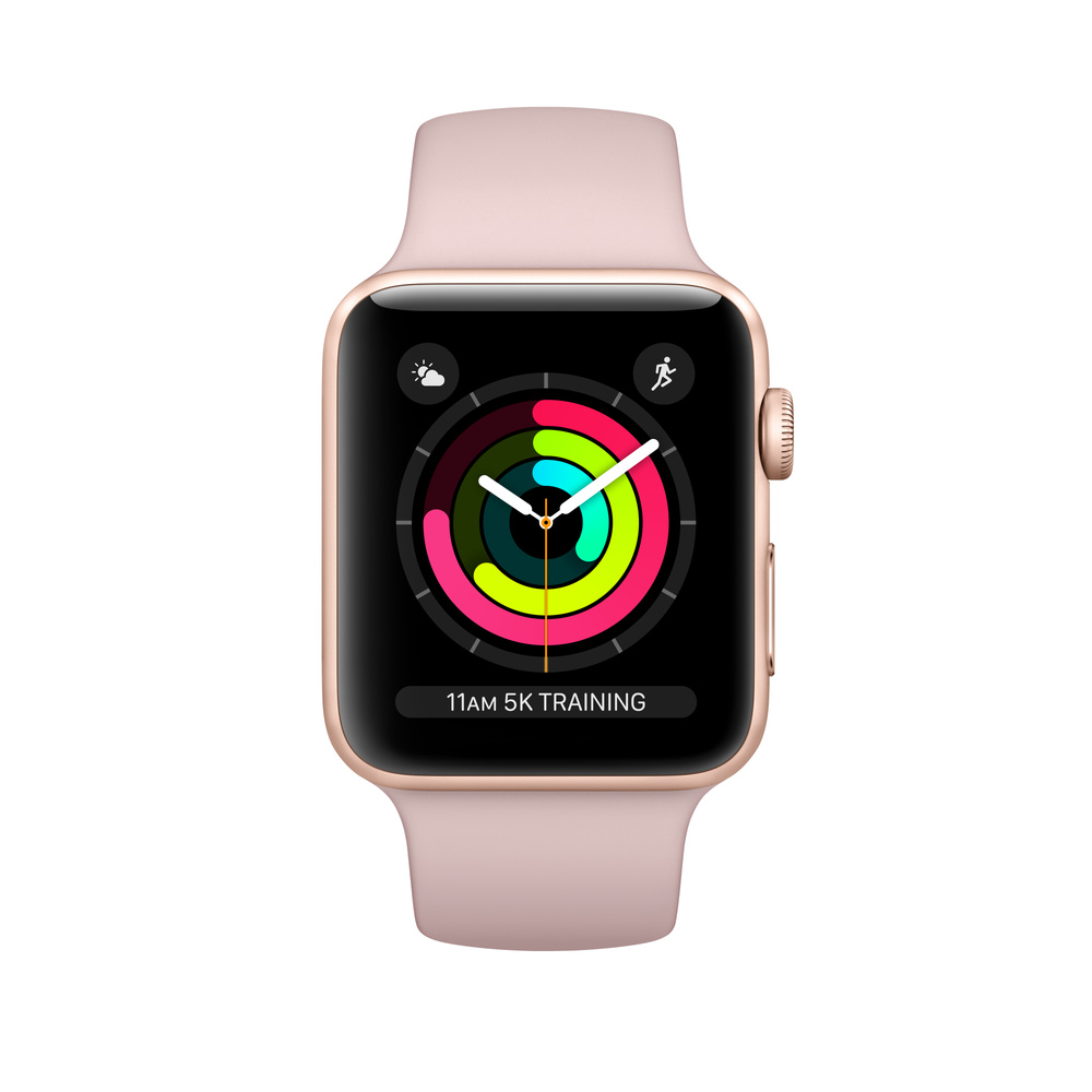 Refurbished Apple Watch Series 3 GPS, 42mm Gold Aluminum Case with 