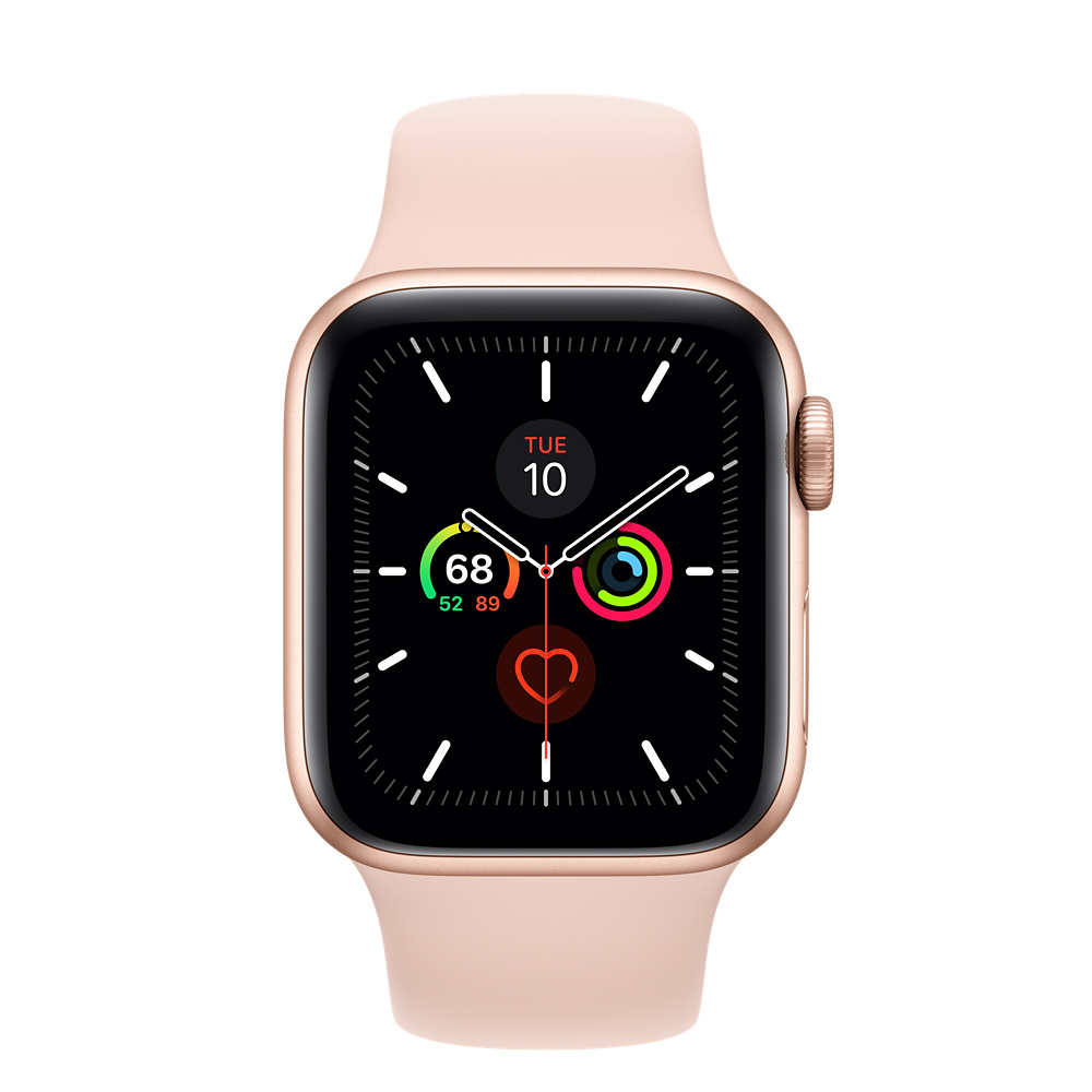 Av Hafıza rüzgâraltı  Refurbished Apple Watch Series 5 GPS + Cellular, 40mm, Gold Aluminum Case  with Pink Sand Sport Band - Apple