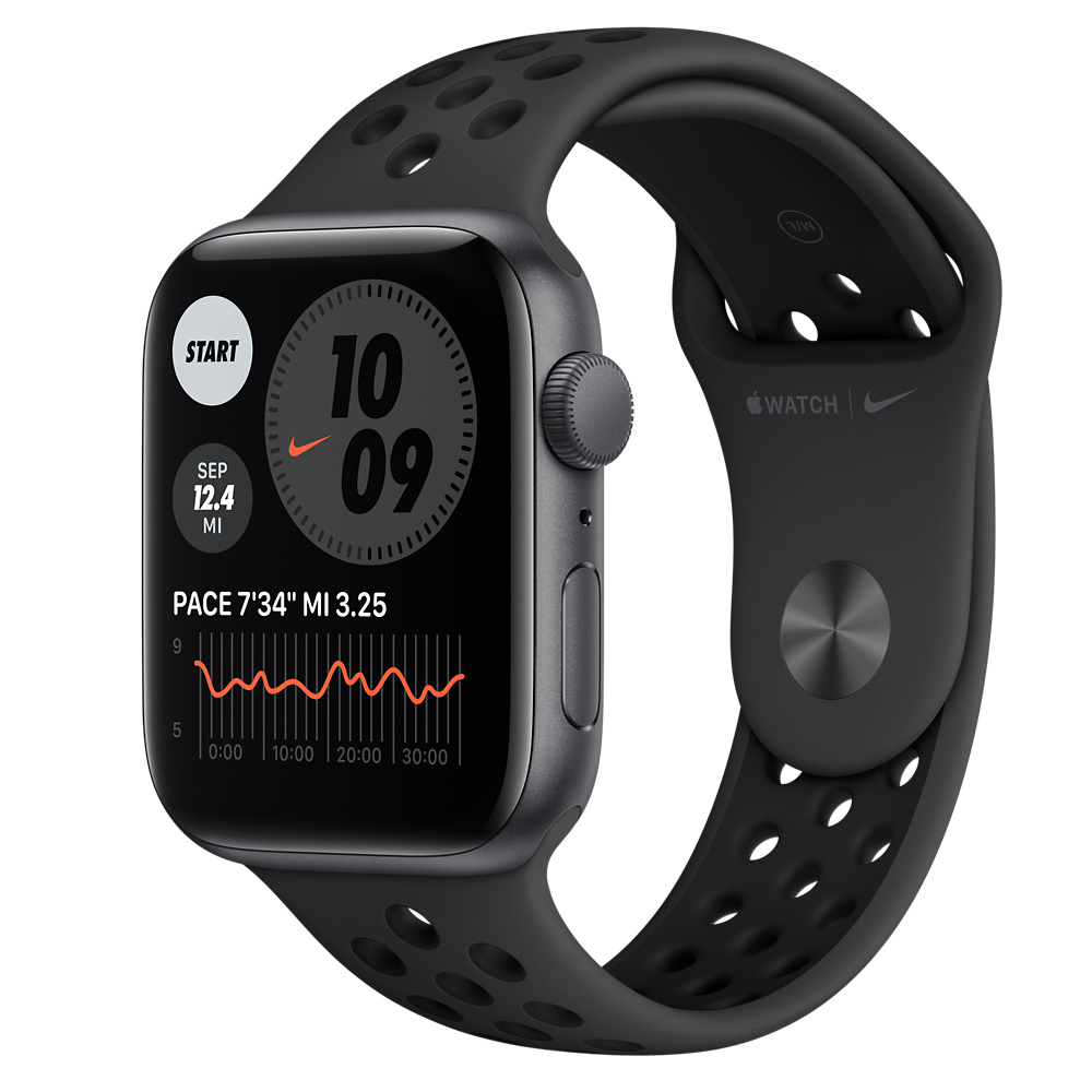 Refurbished Apple Watch Nike SE GPS, 44mm Space Gray Aluminum Case 