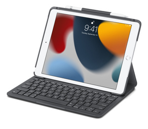 Logitech Slim Folio Case with Integrated Bluetooth Keyboard for iPad (9th  generation) Gray Apple