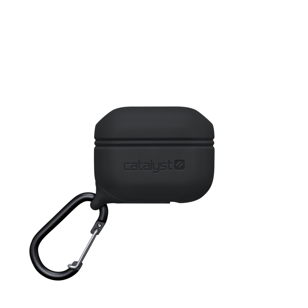 HALLEAST Airpods Pro Case Waterproof Cover with Keychain Silicone Protective Charger Case for Airpod Pro Black Front LED Visible/Wireless Charging