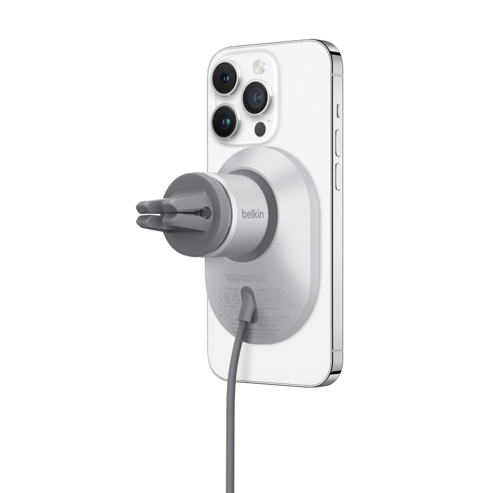 Chargeur Voiture MagSafe iPhone 10W Grille d'Aération + Chargeur  Allume-cigare et Câble USB-C, Belkin Boost Charge - Noir