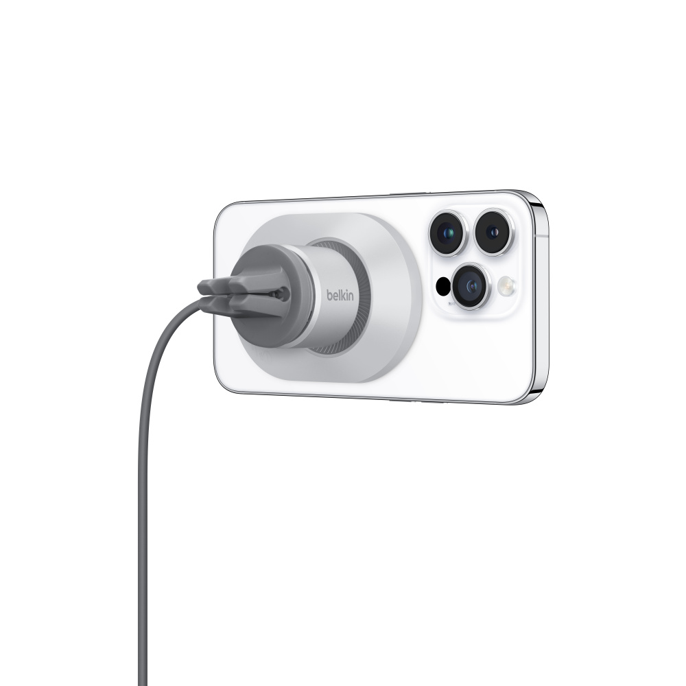 Chargeur Voiture MagSafe iPhone 10W Grille d'Aération + Chargeur  Allume-cigare et Câble USB-C, Belkin Boost Charge - Noir