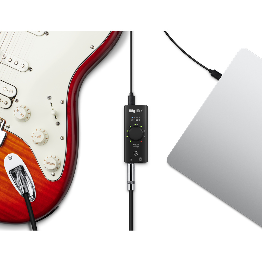 IK Multimedia iRig HD X Guitar Audio Interface - 96 kHz Music Recording,  24-bit, For iPhone, iPad, Mac, iOS, And PC With Lightning Cable, USB-C