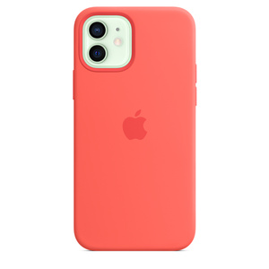Iphone 12 12 Pro Silicone Case With Magsafe Pink Citrus Apple Uk