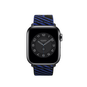 Apple Watch Hermès - 40mmケース用ジャンピング（黒/ブルー・サフィール）シンプルトゥールストラップ - Apple（日本）