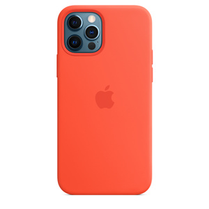 Iphone 12 12 Pro Silicone Case With Magsafe Electric Orange Apple