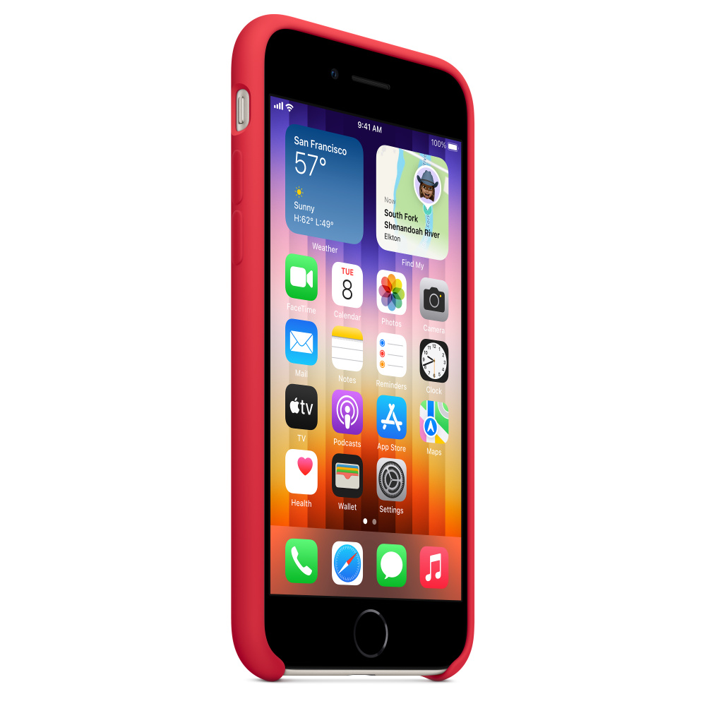 Apple Funda de Silicona Negra para iPhone SE 2020
