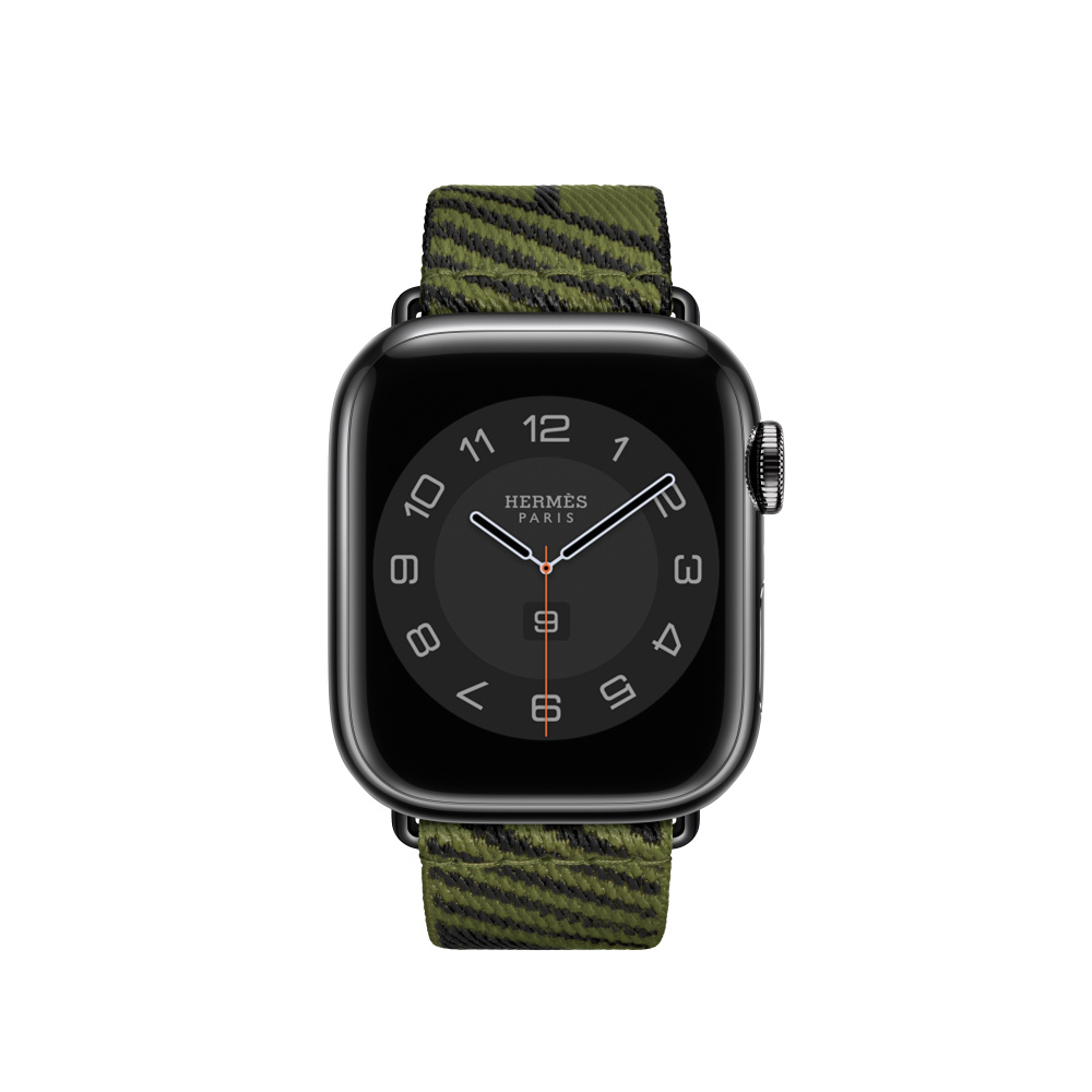 Apple Watch Hermès - 41mm Vert Véronèse/Noir Jumping Single 