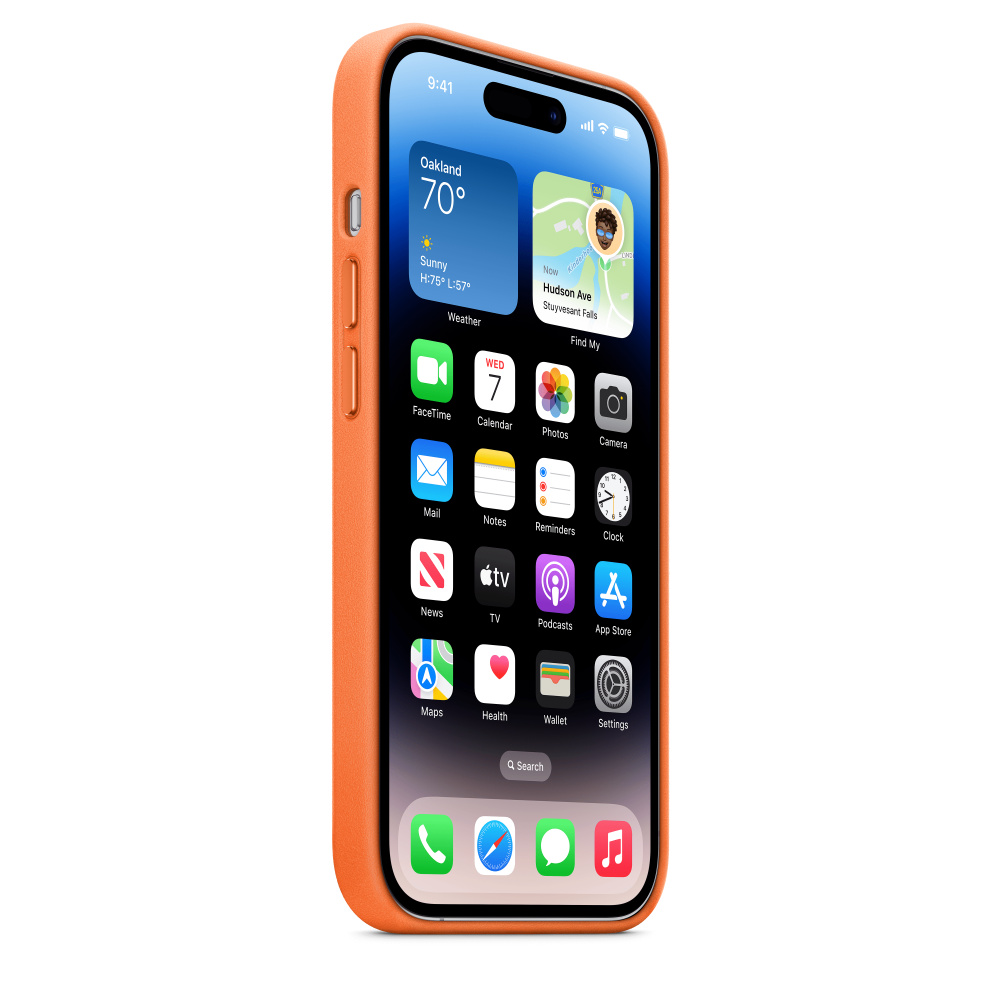 iPhone 14 Pro Leather Case with MagSafe - Orange - Apple