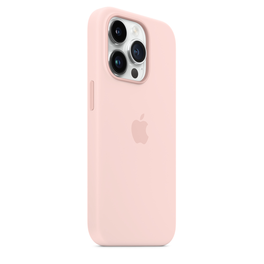 Funda iPhone 14 Pro silicón logo rosa