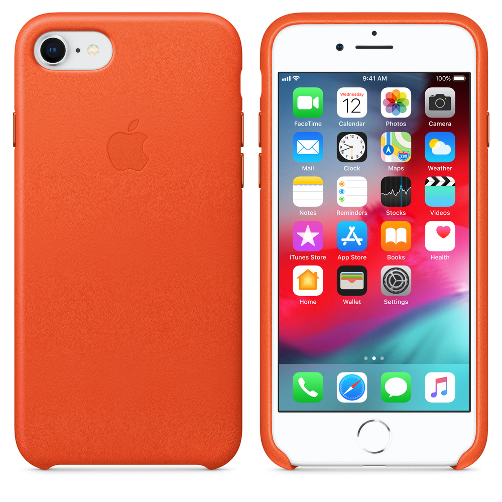 Iphone 8 7レザーケース ブライトオレンジ Apple 日本