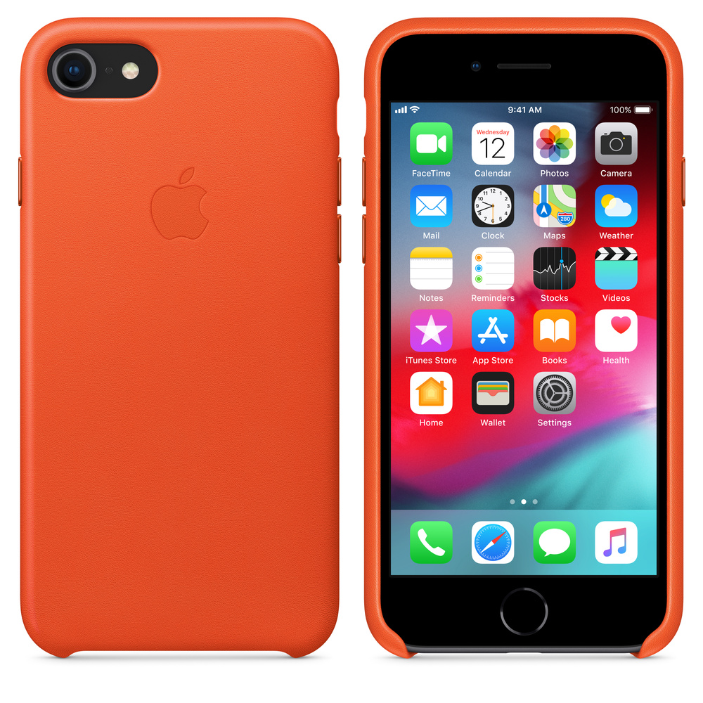 Iphone 8 7レザーケース ブライトオレンジ Apple 日本