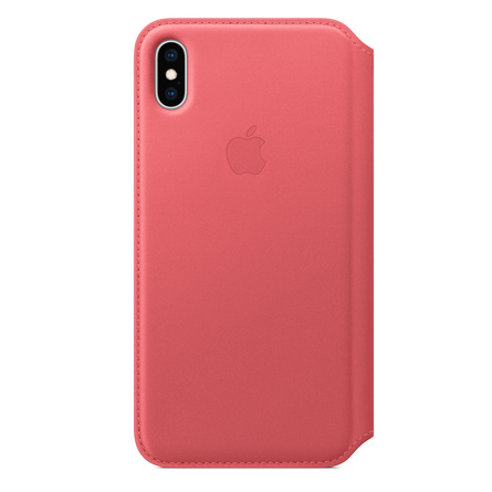 etui folio en cuir pour iphone xs max rose pivoine