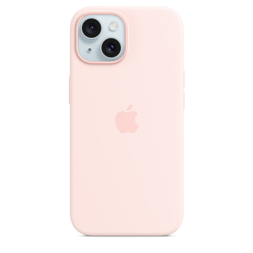 MagSafe対応iPhone 15シリコーンケース - ライトピンク - Apple 