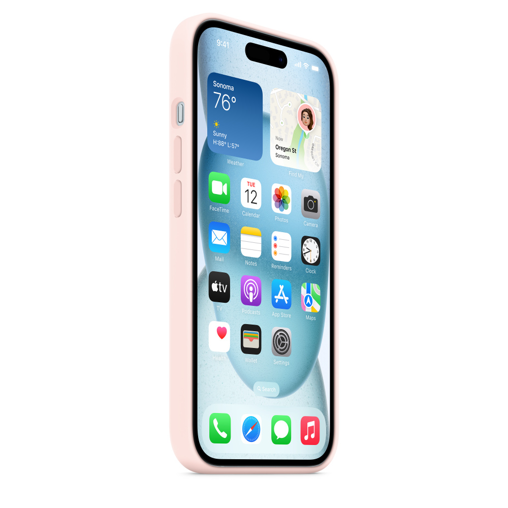 Funda de silicona con MagSafe para el iPhone 15 Plus - Rosa claro - Apple  (ES)