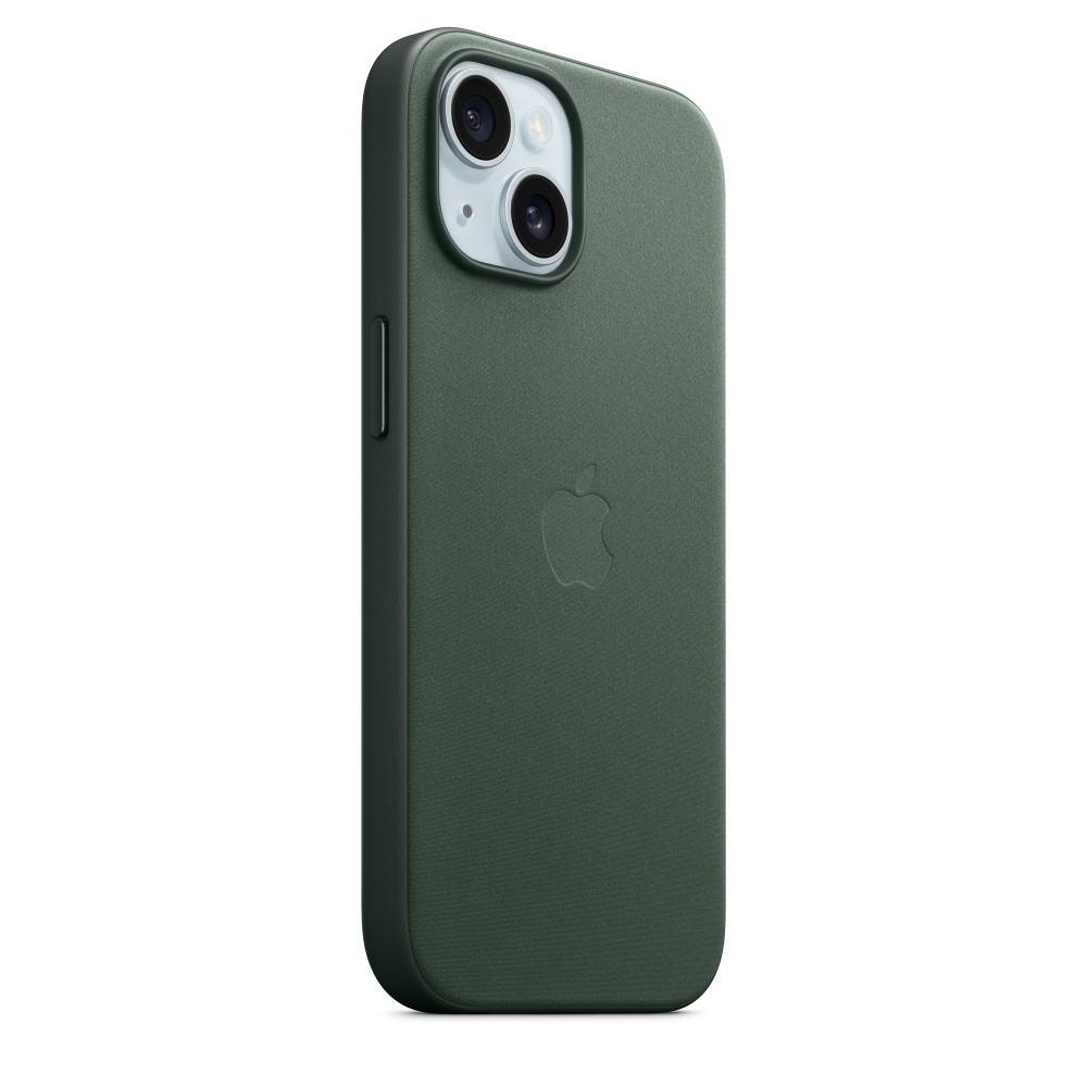 iPhone 15 FineWoven Case with MagSafe - Evergreen - Apple