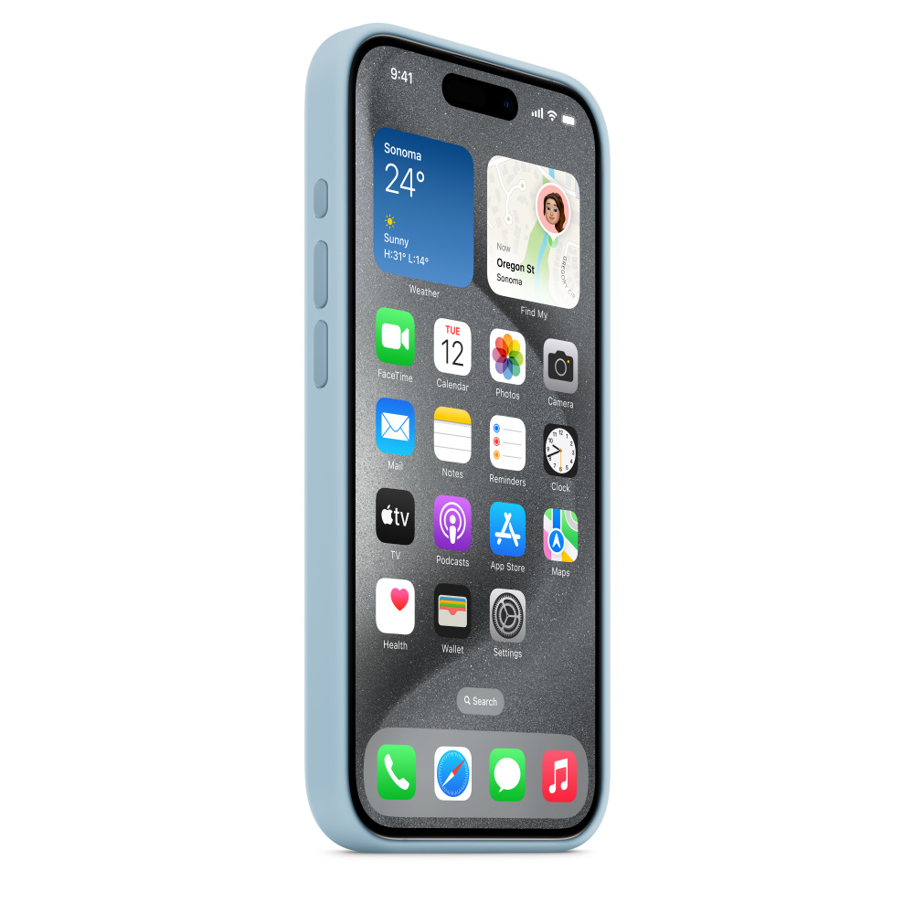 MagSafe対応iPhone 15 Proシリコーンケース - ライトブルー - Apple 