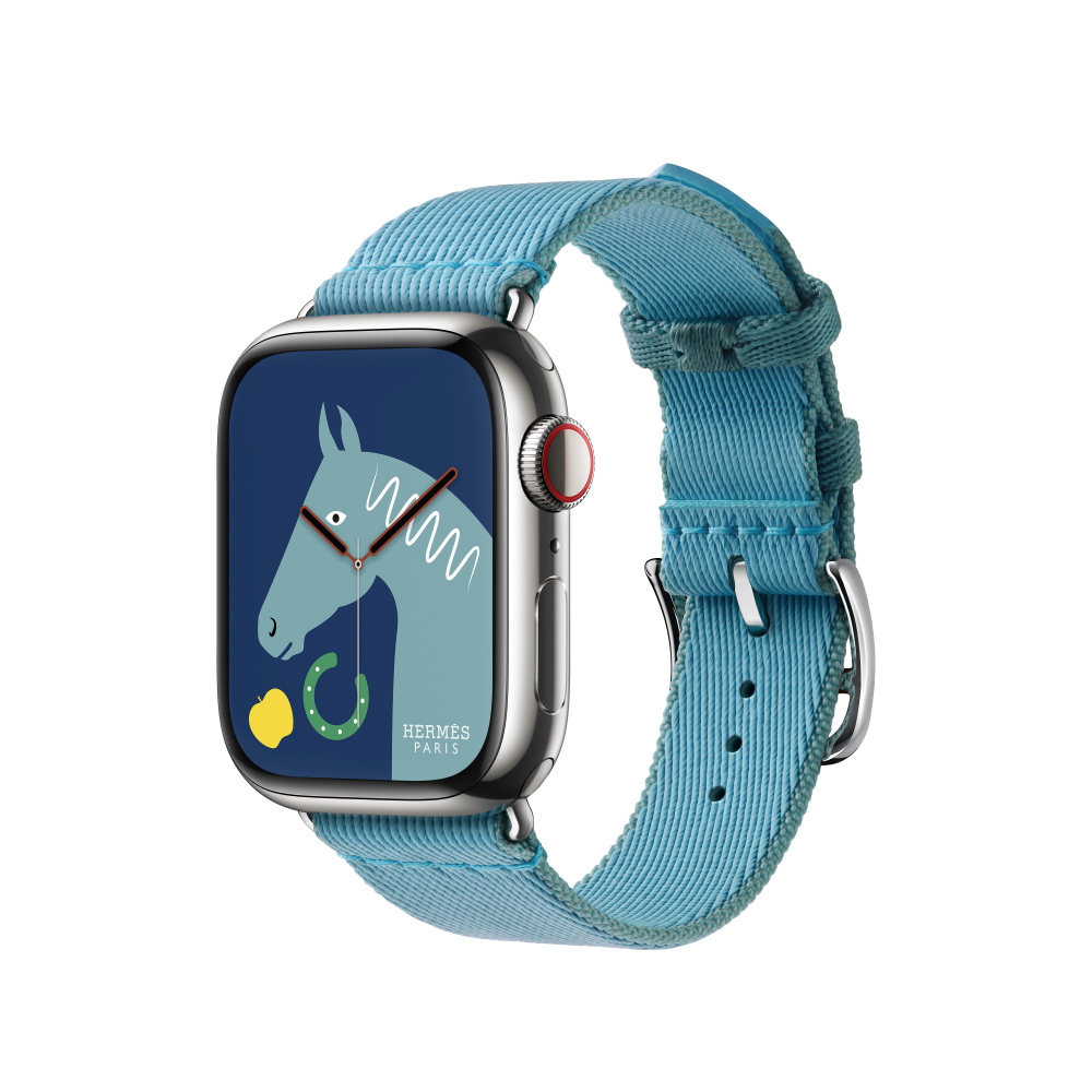 Apple Watch Hermès - 41mm Bleu Céleste/Bleu Jean Twill Jump 