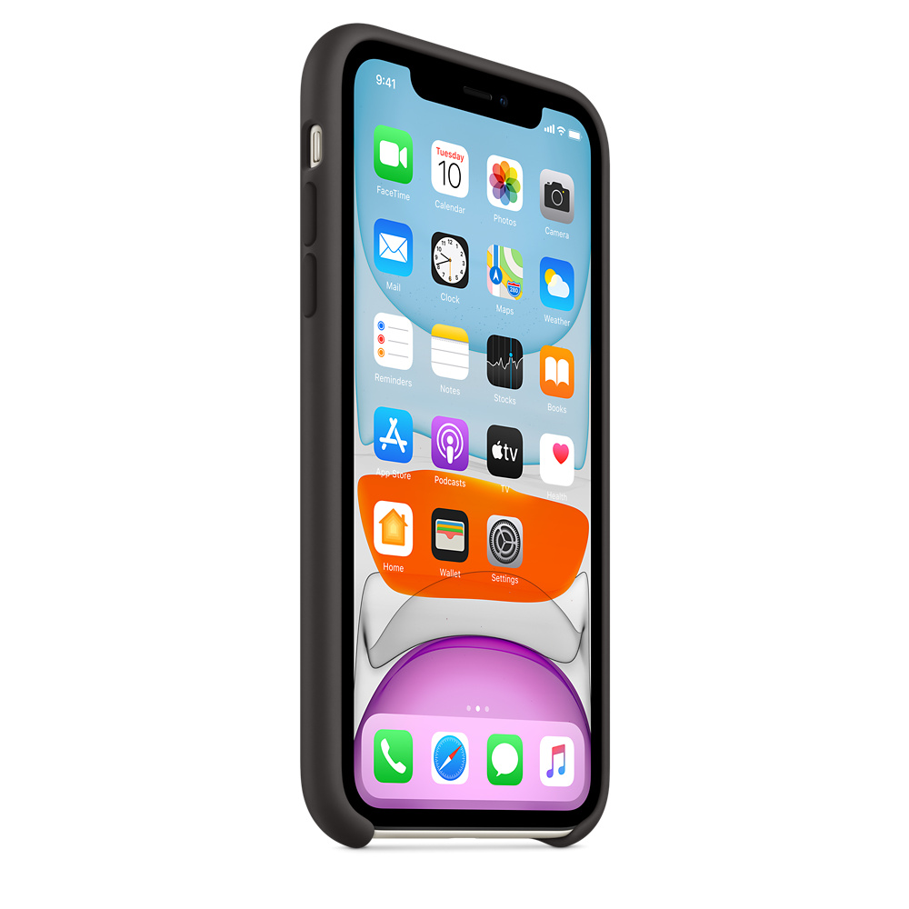 Apple Funda de silicona para iPhone 11, color negro