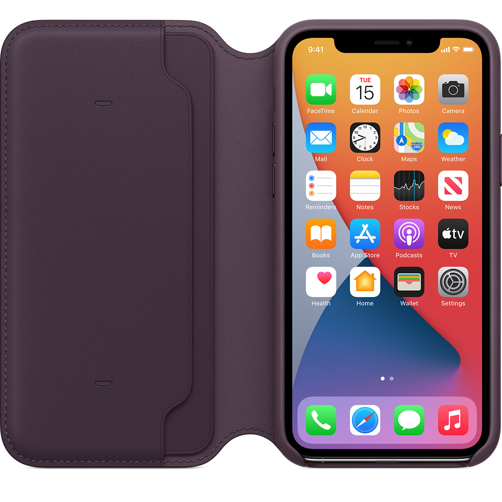iPhone 11 Pro Leather Folio - Aubergine - Apple