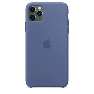 Iphone 11 Pro Max Silicone Case Linen Blue Apple