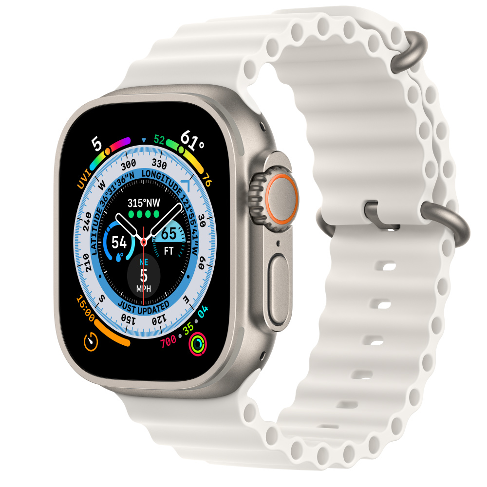 Apple Watch Ultra GPS + Cellular, 49mm Titanium Case with White 
